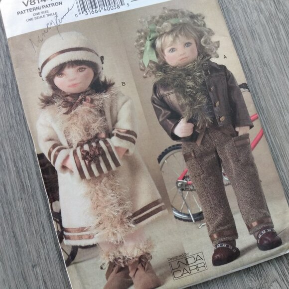 18" Doll Clothes Coat Jacket Pants Shoes Boots Sewing Pattern UNCUT 8144 - Picture 3 of 8